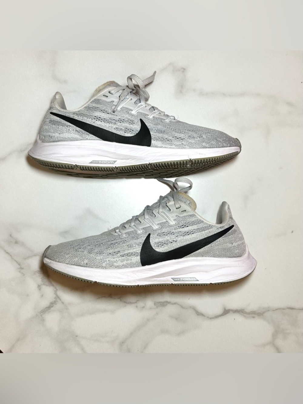 NIKE Zoom Pegasus 36 Women’s Size 6.5 Wolf Gray White Running Gym Sneaker Shoe